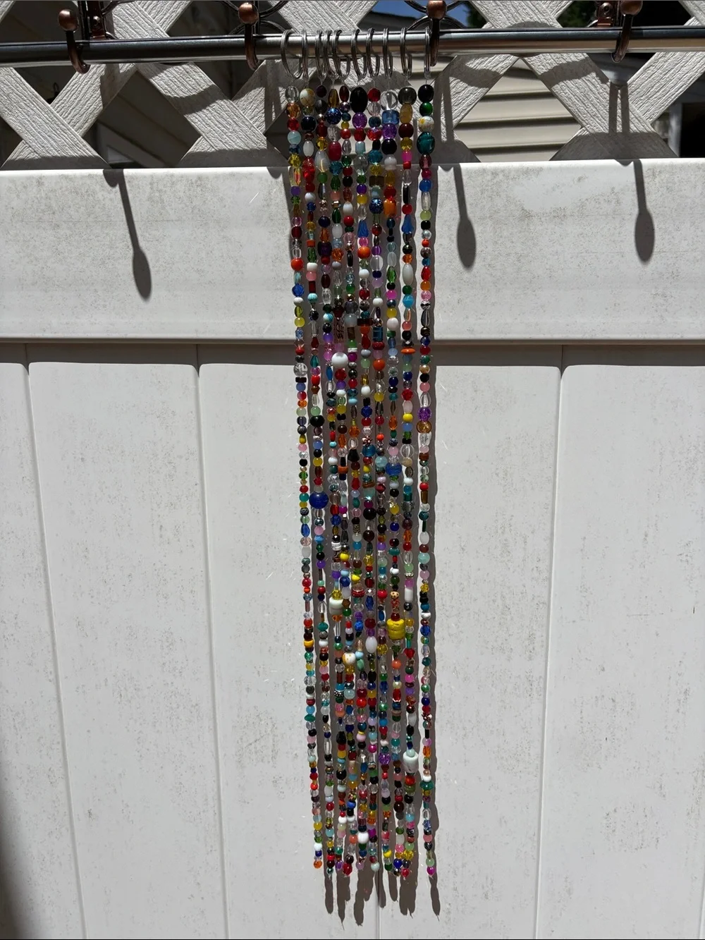 10 strands 28 inches long glass and crystal beads multicolored